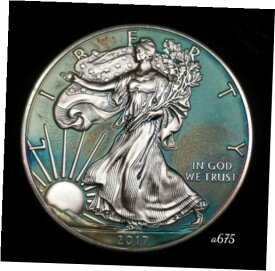 【極美品/品質保証書付】 アンティークコイン コイン 金貨 銀貨 [送料無料] American Silver Eagle Coin Colorful Rainbow Toning #a675 (read description)