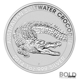 【極美品/品質保証書付】 アンティークコイン コイン 金貨 銀貨 [送料無料] 2014 Silver 1 oz Australia Perth Saltwater Crocodile
