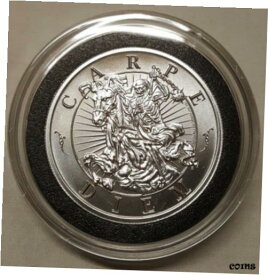 【極美品/品質保証書付】 アンティークコイン コイン 金貨 銀貨 [送料無料] 2oz Skull Memento Mori Carpe Diem Silver Pirate Coin #1 Latin Allure Series