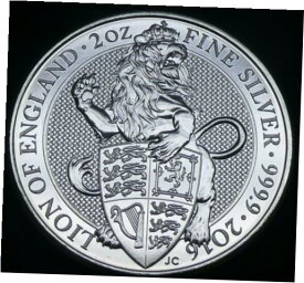 【極美品/品質保証書付】 アンティークコイン コイン 金貨 銀貨 [送料無料] 2016 UK Great Britain ?5 Queen's Beasts LION OF ENGLAND 2 OZ Fine Silver Coin
