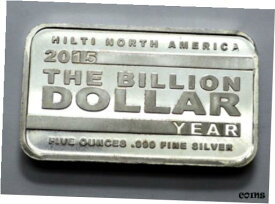 【極美品/品質保証書付】 アンティークコイン コイン 金貨 銀貨 [送料無料] SCARCE HILTI NORTH AMERICA 2015 The Billon Dollar Year 5oz .999 Silver Bar Rare!