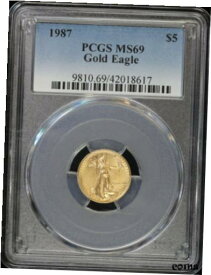 【極美品/品質保証書付】 アンティークコイン コイン 金貨 銀貨 [送料無料] 1987 1/10 oz $5 Gold Eagle PCGS MS 69 | Mint State Uncirculated