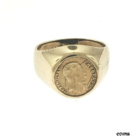 【極美品/品質保証書付】 アンティークコイン コイン 金貨 銀貨 [送料無料] 1865 Emperador Maximiliano "Imperio Mexicano" Coin Ring .375 9k Yellow Gold