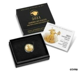 【極美品/品質保証書付】 アンティークコイン コイン 金貨 銀貨 [送料無料] American Eagle 2021 One-Tenth Ounce Gold Proof Coin 21EEN