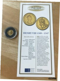 【極美品/品質保証書付】 アンティークコイン コイン 金貨 銀貨 [送料無料] 1997 Falkland Islands Henry VIII Limited Edition.999 Fine Gold Coin 2 pound coin