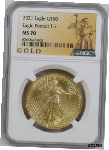 【極美品/品質保証書付】 アンティークコイン 金貨 Gold is rising -2021 $50 Type 2 American Gold Eagle 1 oz NGC MS70 ALS - Label [送料無料] #got-wr-009999-1922：金銀プラチナ ワールドリソース