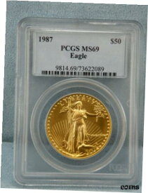 【極美品/品質保証書付】 アンティークコイン 金貨 Rare 1987 Gold Eagle $50 PCGS MS69 - 1 oz Gold - American Gold Eagle [送料無料] #got-wr-009999-781