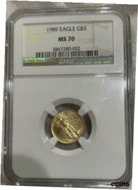 【極美品/品質保証書付】 アンティークコイン 金貨 1989 $5 AGE American Gold Eagle NGC MS70 002 [送料無料] #got-wr-009999-9459