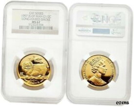 【極美品/品質保証書付】 アンティークコイン 金貨 Isle of Man 1997 Long Haired Smoke 1/2 Crown Gold NGC MS67 [送料無料] #got-wr-009999-9512