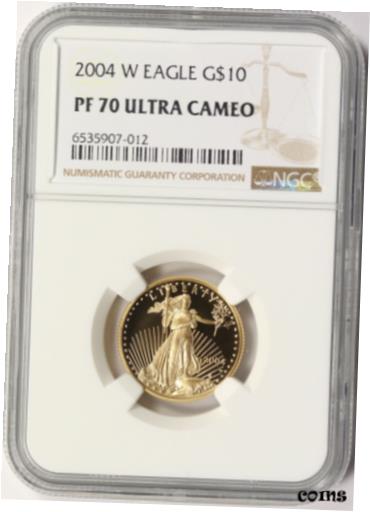 アンティークコイン 金貨 2004-W Proof Gold American Eagle $10 NGC PF70 Ultra Cameo 1/4 oz .9999 Fine [送料無料] #got-wr-009999-9599のサムネイル