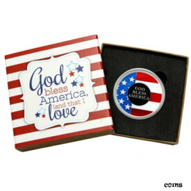【極美品/品質保証書付】 アンティークコイン コイン 金貨 銀貨 [送料無料] Enameled God Bless America 1oz .999 Fine Silver Round by SilverTowne in Gift Box