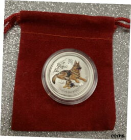 【極美品/品質保証書付】 アンティークコイン コイン 金貨 銀貨 [送料無料] 2018 lunar year of the dog 1/4 oz silver color german Shepherd coin
