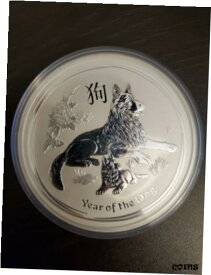 【極美品/品質保証書付】 アンティークコイン コイン 金貨 銀貨 [送料無料] 2018 Australia Lunar Year of the Dog 10oz .9999 Fine Silver Perth Mint Series II