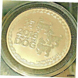 【極美品/品質保証書付】 アンティークコイン コイン 金貨 銀貨 [送料無料] 2018 LUNAR Series NIUE YEAR OF DOG 1 oz .999 Fine Silver ELIZABETH II $2 COIN