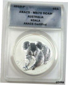 【極美品/品質保証書付】 アンティークコイン コイン 金貨 銀貨 [送料無料] 2010-P ANACS MS70 DCAM MINT STATE Koala Silver Dollar $1 Australia #31817A