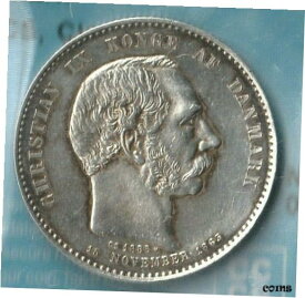 【極美品/品質保証書付】 アンティークコイン コイン 金貨 銀貨 [送料無料] 1888 Denmark 2 Kroner- 80% AG- CCCS: AU- 50~ Some Real Beauty Details~