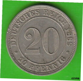 【極美品/品質保証書付】 アンティークコイン コイン 金貨 銀貨 [送料無料] Empire 20 Pfennig 1888 E Nice Better Vintage nswleipzig
