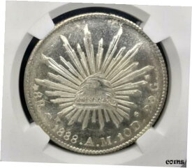 【極美品/品質保証書付】 アンティークコイン 銀貨 1888 CN AM Mexico Cap & Rays Silver 8 Reales NGC MS-64 Registry Coin Proof-Like! [送料無料] #sct-wr-010070-262