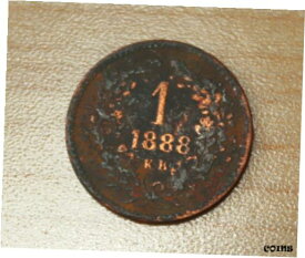 【極美品/品質保証書付】 アンティークコイン コイン 金貨 銀貨 [送料無料] 1888 Hungary 1 Krajczar