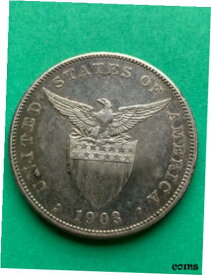 【極美品/品質保証書付】 アンティークコイン コイン 金貨 銀貨 [送料無料] US PHILIPPINES ONE PESO 1903-S #599 TONED