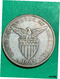 【極美品/品質保証書付】 アンティークコイン コイン 金貨 銀貨 [送料無料] US PHILIPPINES ONE PESO 1903-S #171