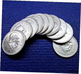 【極美品/品質保証書付】 アンティークコイン コイン 金貨 銀貨 [送料無料] 1947 MEXICO LOT OF 10 UN 1 PESO MORELOS " CACHETON " UNC SILVER COINS KM # 456
