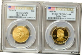 【極美品/品質保証書付】 アンティークコイン 金貨 2016-W $10 Betty Ford 2pc. Spouse Gold Set MS70 PR70 DCAM First Strike PCGS [送料無料] #got-wr-010166-465