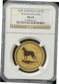 【極美品/品質保証書付】 アンティークコイン 金貨 2006 Australia Lunar Dog 1oz Gold Coin NGC MS 69 [送料無料] #gct-wr-010168-171