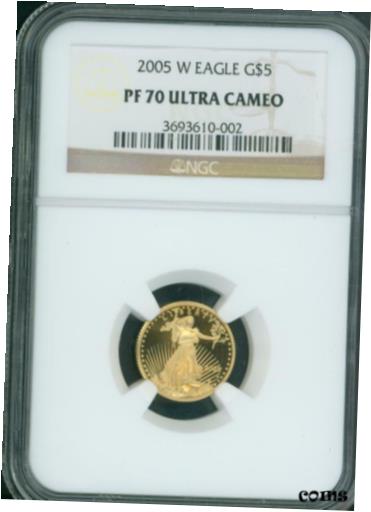 アンティークコイン コイン 金貨 銀貨 [送料無料] 2005-W $5 GOLD EAGLE 1/10 Oz. G$5 NGC PF70 PF-70 PROOF PR70 CAMEO