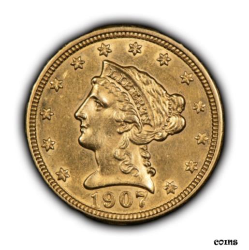アンティークコイン コイン 金貨 銀貨 [送料無料] 1907 G$2.50 Liberty Head Gold Quarter Eagle - AU/UNC -SKU-G1361のサムネイル