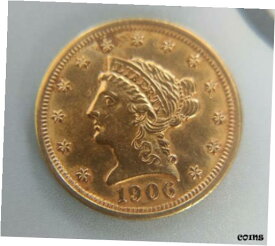 【極美品/品質保証書付】 アンティークコイン コイン 金貨 銀貨 [送料無料] 1906 Quarter Eagle $2.5 Gold Liberty Type
