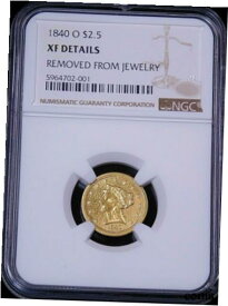 【極美品/品質保証書付】 アンティークコイン 金貨 1840-O $2.50 Gold Quarter Eagle NGC XF from Jewelry Rare Date Great Luster #PF1 [送料無料] #got-wr-010191-176