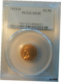 【極美品/品質保証書付】 アンティークコイン コイン 金貨 銀貨 [送料無料] 1914-D $2.50 Gold Quarter Eagle XF45 Graded by PCGS