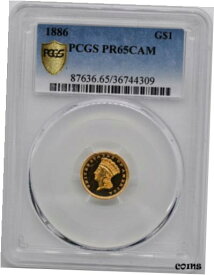【極美品/品質保証書付】 アンティークコイン 金貨 1886 GOLD G$1 PCGS PR 65 CAM [送料無料] #got-wr-010193-4050