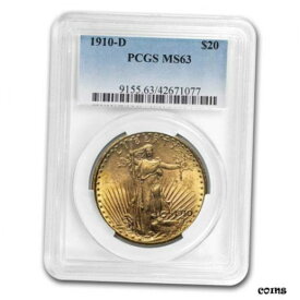 【極美品/品質保証書付】 アンティークコイン 金貨 1910-D $20 Saint-Gaudens Gold Double Eagle MS-63 PCGS - SKU #54304 [送料無料] #got-wr-010193-626