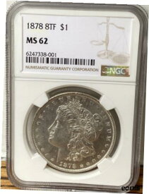 【極美品/品質保証書付】 アンティークコイン コイン 金貨 銀貨 [送料無料] 1878 8TF $1 NGC MS62 Blast White - Morgan Silver Dollar