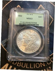 【極美品/品質保証書付】 アンティークコイン コイン 金貨 銀貨 [送料無料] 1882-P MS63 PCGS Graded Morgan Silver Dollar- Vintage Holder