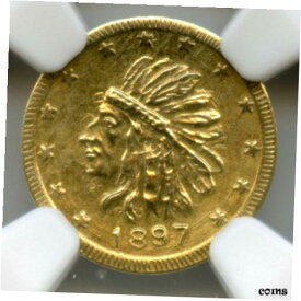 【極美品/品質保証書付】 アンティークコイン 硬貨 R8 1897 Alaska Pinch Hd Left RD, Hart's Coins of the West, NGC MS62 FINEST KNOWN [送料無料] #oct-wr-010253-30