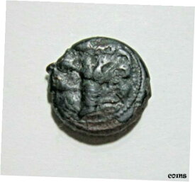 【極美品/品質保証書付】 アンティークコイン コイン 金貨 銀貨 [送料無料] BRUTTIUM, RHEGION. BRONZE HEMIOBOL CIRCA 425-415 BC. LION'S HEAD/OLIVE TWIG.