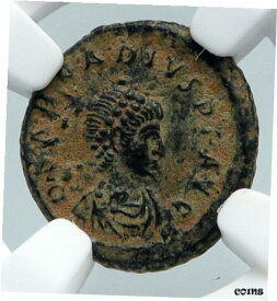【極美品/品質保証書付】 アンティークコイン コイン 金貨 銀貨 [送料無料] ARCADIUS Authentic 388AD Ancient Roman Coin VICTORY ANGEL Staurogram NGC i89546
