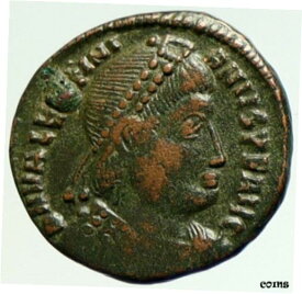 【極美品/品質保証書付】 アンティークコイン コイン 金貨 銀貨 [送料無料] VALENS Ancient OLD 364 AD Authentic Roman Empire CHRISTIAN CHI-RO Coin i104281