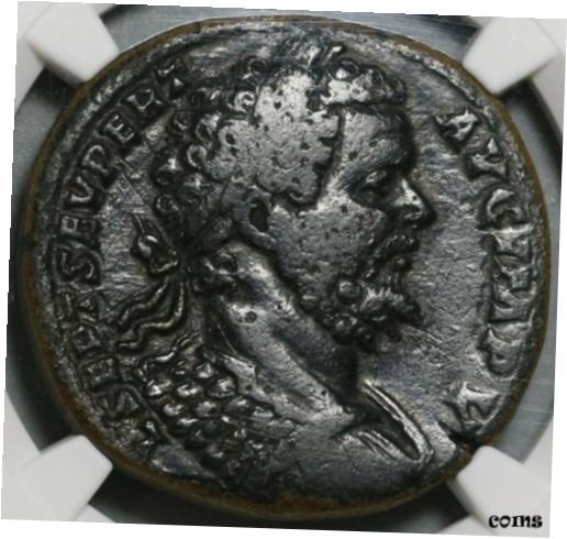 アンティークコイン コイン 金貨 銀貨 [送料無料] 195 NGC Ch F Septimius Severus Sestertius Roman Empire Victory Niger (21012105C)のサムネイル