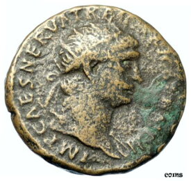トラヤン 100AD ローマ本物の古代古いローマのデュポンディウス コイン アバンダンシア i100539TRAJAN 100AD Rome Genuine Ancient OLD Roman Dupondius Coin Abundantia i100539