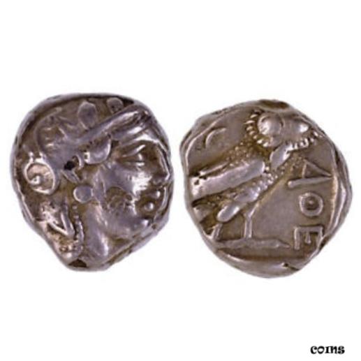 アンティークコイン コイン 金貨 銀貨 [送料無料] Ancient Athens Greece Athena Owl Tetradrachm Coin (440-404 BC) -(Ath09)のサムネイル