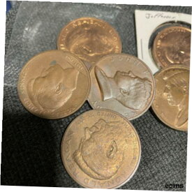 【極美品/品質保証書付】 アンティークコイン コイン 金貨 銀貨 [送料無料] 6-Inaugurated President Series Bronze Medal Tokens