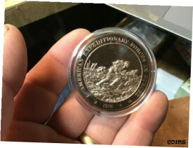 【極美品/品質保証書付】 アンティークコイン コイン 金貨 銀貨 [送料無料] Franklin Mint History of US Forces in Europe,1918 45mm Proof Bronze Medal