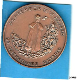 【極美品/品質保証書付】 アンティークコイン コイン 金貨 銀貨 [送料無料] (Pgasteelers1) Canada, St. Catharines Ontario 1970 Wine & Grape Festival Medal
