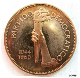 【極美品/品質保証書付】 アンティークコイン コイン 金貨 銀貨 [送料無料] 1969 CURACAO Democratic Party 25th Anniversary Medal 38mm Brass
