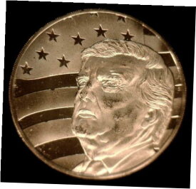 【極美品/品質保証書付】 アンティークコイン コイン 金貨 銀貨 [送料無料] An attractive 1 oz Copper Round - Bust of Donald J.Trump and U. S. Flag #11