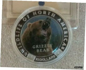 【極美品/品質保証書付】 アンティークコイン コイン 金貨 銀貨 [送料無料] American Mint Grizzly Bear Wildlife of North America $10.00 Republic of Liberia